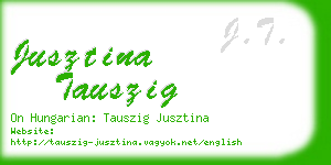 jusztina tauszig business card